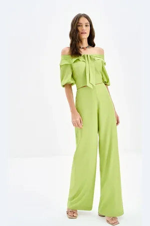 LEZ A LEZ Calça Wide Leg em Viscose Alfaiataria