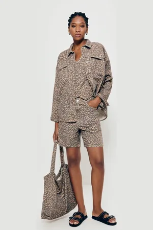 Hering Bermuda Feminina De Sarja Animal Print + Livia