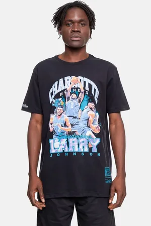 Mitchell & Ness Camiseta Bling Tee Charlotte Hornets Larry Johnson Preta