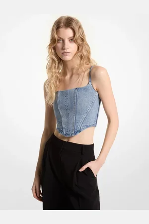 Michael Kors Blusa Cropped Jeans Mt440ofeb1918