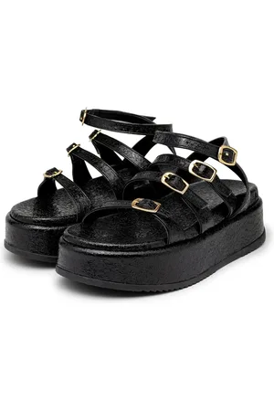 Flor da Pele Sandália Papete Flatform Tiras Com Fivelas 5302 Essence