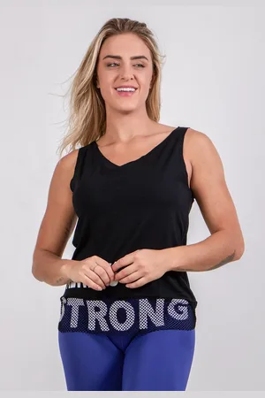 4 Estações Regata Furadinha Academia Strong Fitness Liso Feminino