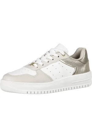 Gigil Tenis Feminino Casual Retrô Recortes Original Dourado
