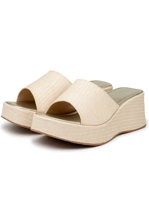 Flor da Pele Sandália Feminina Tamanco Plataforma Salto Médio 5201 Rafia Natural