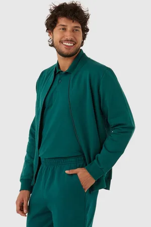 Malwee Jaqueta Básica Masculina Gola Redonda Em Moletom Flanelado