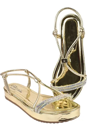 Tati Ana calçados Papete De Brilho Com Regulagem Frontal Casual Confortável, Sandália Confort De Strass