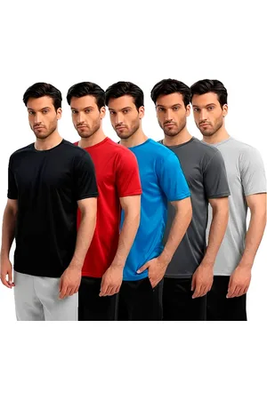 Slim Fitness Kit com 5 Camisetas Masculinas Básica Manga Curta Cores Sortidas