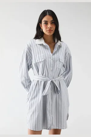 GAP Vestido Chemise Curto Listrado