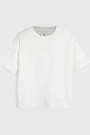 GAP Infantil - Camiseta Lisa Off-White