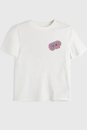 GAP Infantil - Camiseta Logo Off-White