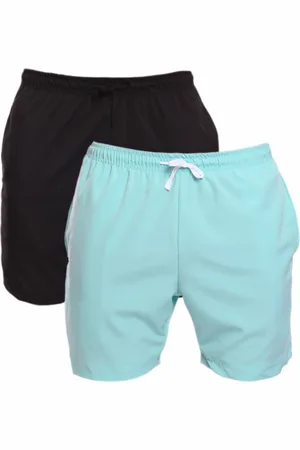 ADRIBEN Kit 2 Shorts Tactel Masculino Adulto Estilo Mauricinho Praia Piscina Preto/Verde