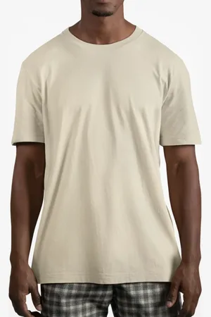 Schiareli Camiseta Básica Masculina 1005 Algodão Lisa Manga Curta Macia Casual Dia a Dia 3175 Cappuccino