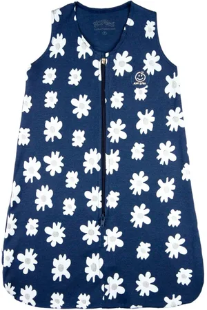 Ano Zero Casulo de Saco de Dormir Pijama Suedine Flores Marinho