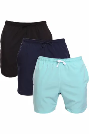 ADRIBEN Kit 3 Shorts Tactel Masculino Adulto Estilo Mauricinho Praia Piscina Preto/Verde