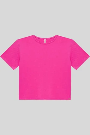 Lunender Blusa Plus Size Básica Ampla com Manga Curta
