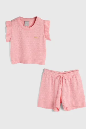 Colorittá Conjunto 2pçs Manga Curta Blusa E Short