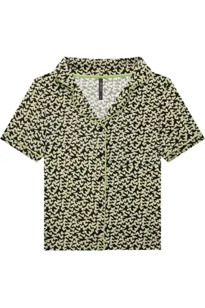 Lunender Pijama Estampado com Camisa Manga Curta e Shorts