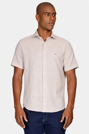 Aramis Camisa Slim Linho Mescla Bordeaux - G