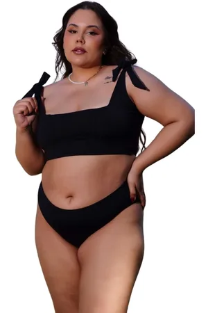 Cia do Vestido Bíquini Liso Amplo Plus Size Reto Alcinha