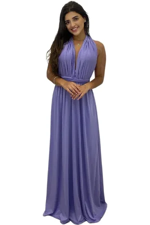 Cia do Vestido Vestido Madrinhas Casamento Multiformas Longo Lilás