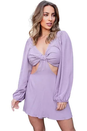 Cia do Vestido Macaquinho de Inverno Manga Longa Viscose Amarração Telha Recortes