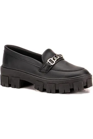 Tenehi Mocassim Feminino Tratorado Bico Redondo Estilo Moderno Branco 34