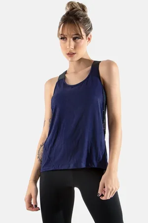 4 Estações Blusa Regata Tex Feminino Trançada Furadinha Fitness