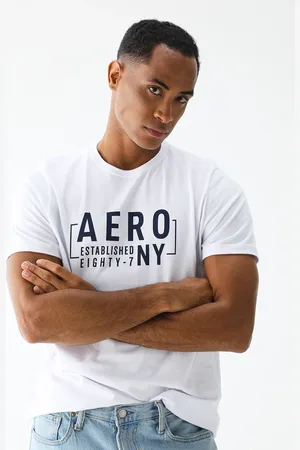 Aeropostale Camiseta Reta Estampada Branca