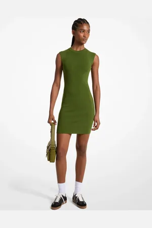 Michael Kors Vestido Canelado De Lã Merino Mt482de4vr211