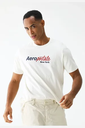 Aeropostale Camiseta Reta Estampada Off-White