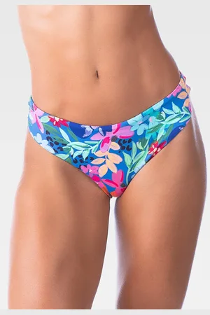 Summer Soul Calcinha Fio Duplo Cintura Baixa Floral Azul