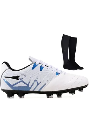 CALCADOS LGHT LIGHT Chuteira de Futebol Masculina Campo Grama Natural Bico Reforçado em Couro + Meião
