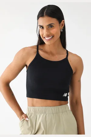 New Balance Top Canelada Ajustada Logo Preta