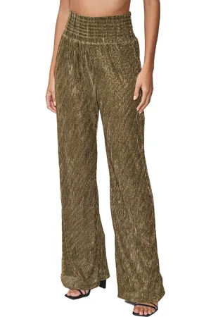 Colcci Calça Joana Plissada Metalizada Pr25 Feminino