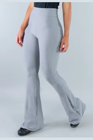 Mvb Modas Calça Flare Pantalona Cintura Alta Textura Tecido Bolha