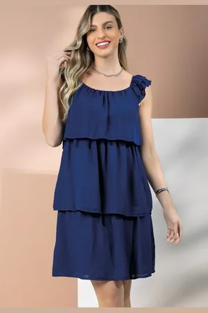QUINTESS Vestido Em Crepe Plano