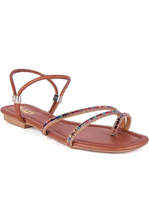 ALICIA Rasteirinha Feminina Pedrarias Flat Tendencia Brilho Strass Moda Verão Confortável Ozzy