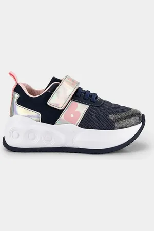 Calçados Bibi Infantil - Tênis Bibi de Rodinhas Skatenis Azul Marinho com Rosa 30
