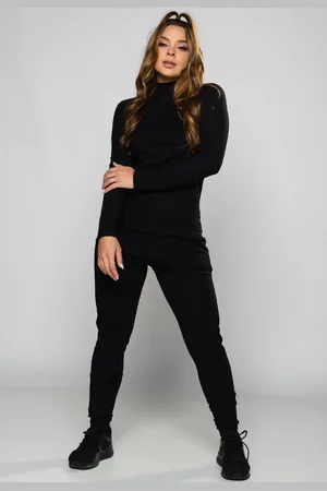 Mvb Modas Conjunto Ribana Canelada Calça Jogger Cintura Alta e Blusa Gola Alta