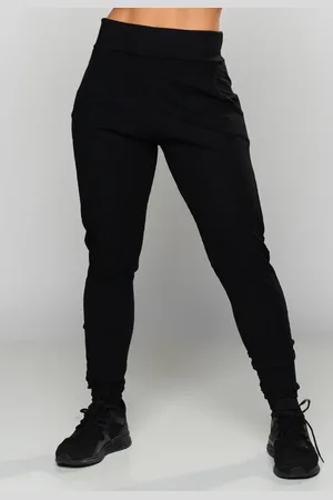 Mvb Modas Calça Jogger Ribana Canelada Cintura Alta Preta
