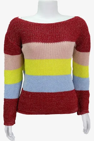 EMIGÊ Blusa Listrado Lurex Tricô Multicolorido Produto Gentilmente Usado