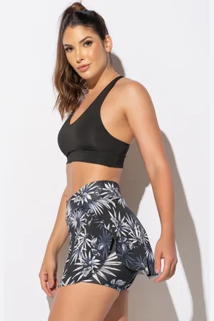 Mvb Modas Short Saia Curto Tapa Bumbum Suplex Estampado Flora