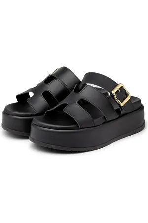 Flor da Pele Sandália Feminina Papete Flatform H Tira com Fivela 5301