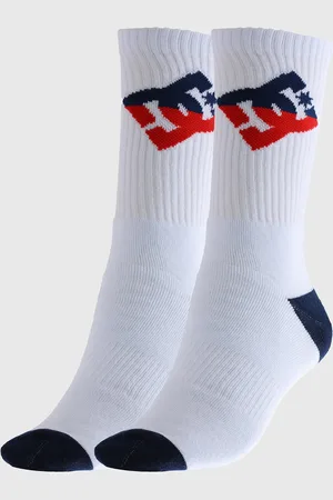 Dcshoes Meia Cano Médio Atoalhada Logo Branca