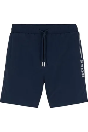 HUGO BOSS Shorts De Praia Em Tecido Reciclado De Secagem Rápida Com Logo Metálico