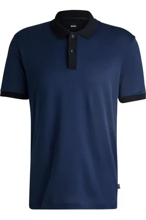 HUGO BOSS Polo Estruturada De Algodão Com Acabamentos Sólidos