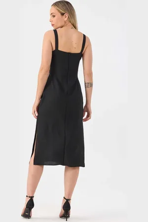 PKS Vestido Midi Com Fendas