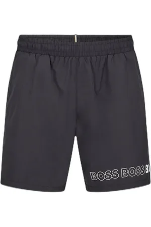 HUGO BOSS Shorts De Praia Em Material Reciclado Com Logos Em Repetição