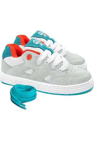 QIX Tênis Plaza Branco Laranja Azul Cinza