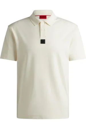 HUGO BOSS Polo Em Algodão Interlock Com Logo Empilhado